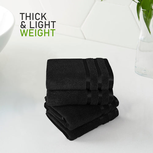 OLIVIA ROCCO Towels Belmont Viscose Stripe Black 100% Cotton Hotel Quality Bath Towels