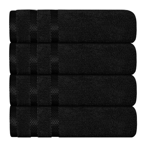 OLIVIA ROCCO Towels Belmont Viscose Stripe Black 100% Cotton Hotel Quality Bath Towels