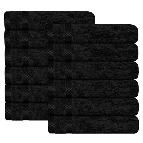 OLIVIA ROCCO Towels Belmont Viscose Stripe Black 100% Cotton Hotel Quality Bath Towels