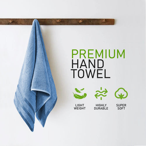 OLIVIA ROCCO Belmont Viscose Stripe Blue Towels 100% Cotton Hotel Quality Super Absorbent