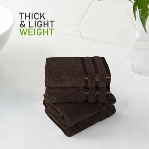 OLIVIA ROCCO Belmont Viscose Stripe Brown Towels 100% Cotton Hotel Quality Bath Towels