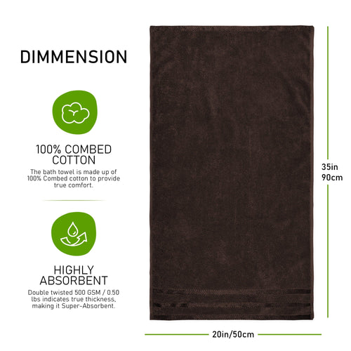 OLIVIA ROCCO Belmont Viscose Stripe Brown Towels 100% Cotton Hotel Quality Bath Towels