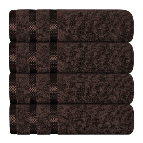 OLIVIA ROCCO Belmont Viscose Stripe Brown Towels 100% Cotton Hotel Quality Bath Towels