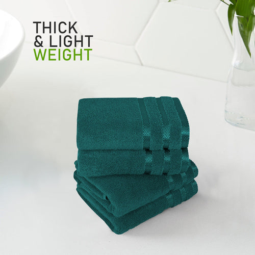 OLIVIA ROCCO Belmont Viscose Stripe Jade Green Towels 100% Cotton Hotel Quality Easy-Care Hotel-Quality Bathroom