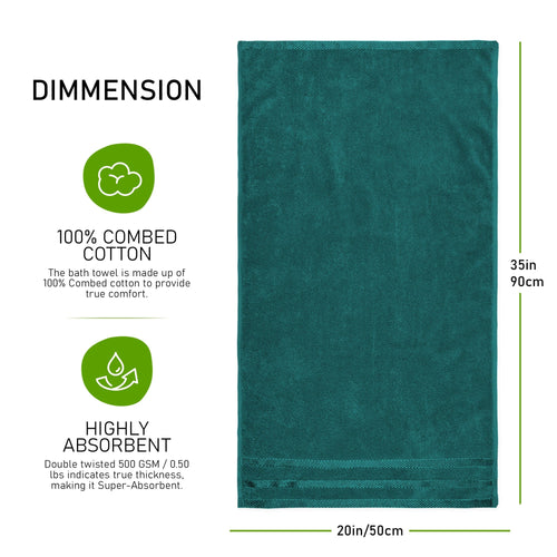 OLIVIA ROCCO Belmont Viscose Stripe Jade Green Towels 100% Cotton Hotel Quality Easy-Care Hotel-Quality Bathroom