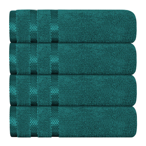 OLIVIA ROCCO Belmont Viscose Stripe Jade Green Towels 100% Cotton Hotel Quality Easy-Care Hotel-Quality Bathroom