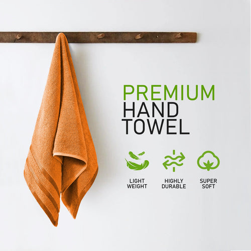OLIVIA ROCCO Belmont Viscose Stripe Orange Towels 100% Cotton Hotel Quality Bath Towels