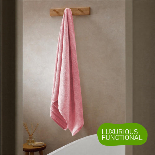 OLIVIA ROCCO Belmont Viscose Stripe Pink Towels 100% Cotton Hotel Quality Super Absorbent
