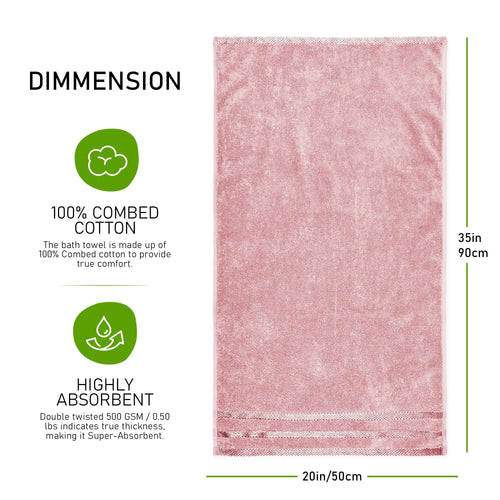 OLIVIA ROCCO Belmont Viscose Stripe Pink Towels 100% Cotton Hotel Quality Super Absorbent