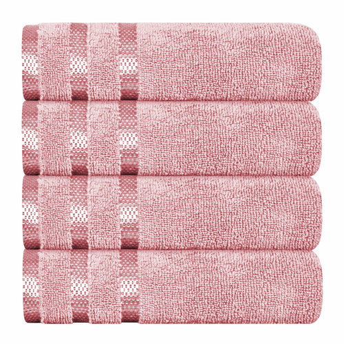 OLIVIA ROCCO Belmont Viscose Stripe Pink Towels 100% Cotton Hotel Quality Super Absorbent