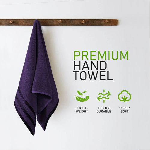 OLIVIA ROCCO Belmont Viscose Stripe Purple Towels 100% Cotton Hotel Quality Bath Towels