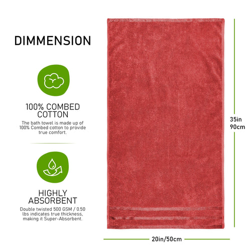 OLIVIA ROCCO Belmont Viscose Stripe Red Towels 100% Cotton Hotel Quality Super Absorbent