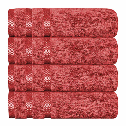 OLIVIA ROCCO Belmont Viscose Stripe Red Towels 100% Cotton Hotel Quality Super Absorbent