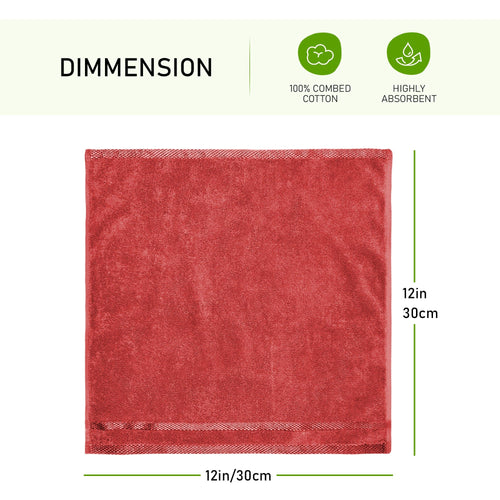 OLIVIA ROCCO Belmont Viscose Stripe Red Towels 100% Cotton Hotel Quality Super Absorbent