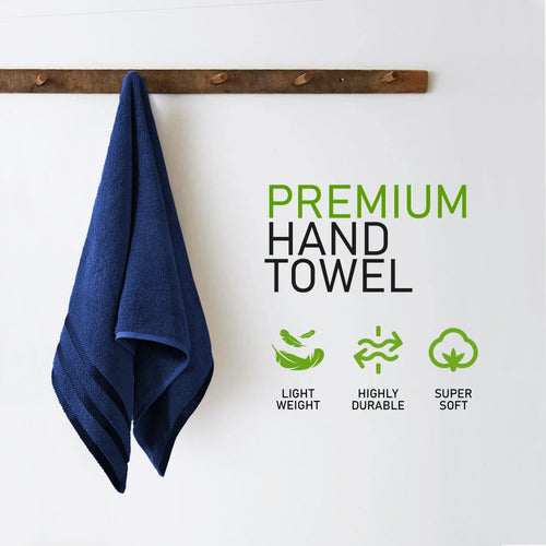OLIVIA ROCCO Belmont Viscose Stripe Royal Blue Towels 100% Cotton Hotel Quality 10 Piece