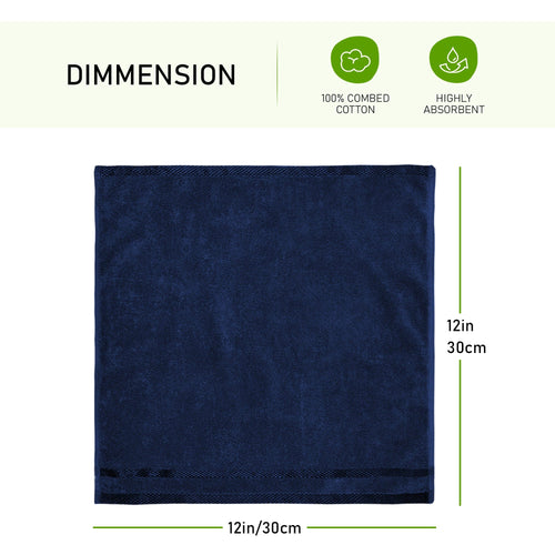 OLIVIA ROCCO Belmont Viscose Stripe Royal Blue Towels 100% Cotton Hotel Quality 10 Piece