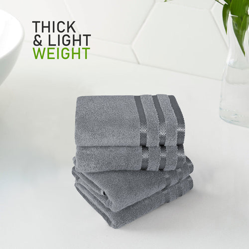 OLIVIA ROCCO Belmont Viscose Stripe Silver Towels 100% Cotton Quality Super Absorbent