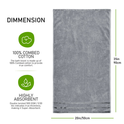 OLIVIA ROCCO Belmont Viscose Stripe Silver Towels 100% Cotton Quality Super Absorbent