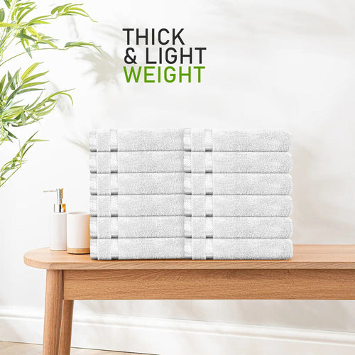OLIVIA ROCCO Belmont Viscose Stripe White Towels 100% Cotton Hotel Quality Bath Towels