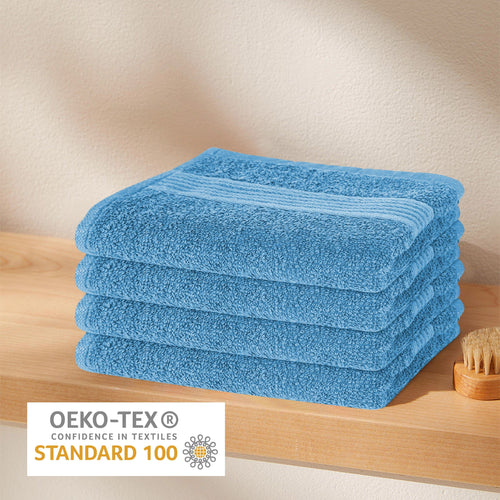 OLIVIA ROCCO Rhodes Towel Aqua 100% Cotton Hotel Quality Soft Super Absorbent Hand Towels