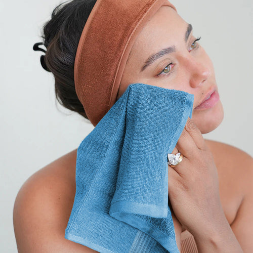 OLIVIA ROCCO Rhodes Towel Aqua 100% Cotton Hotel Quality Soft Super Absorbent Hand Towels