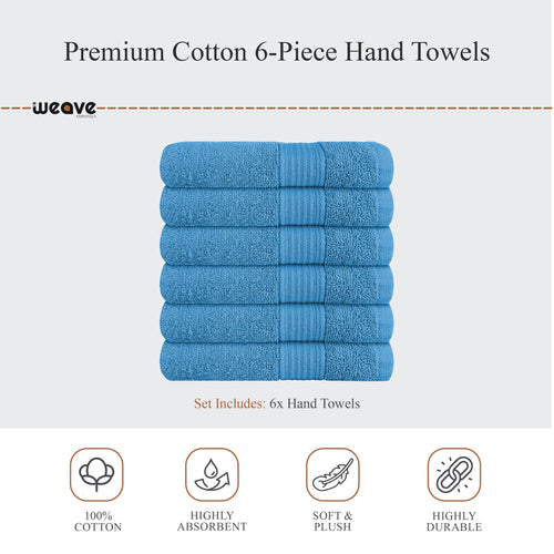 OLIVIA ROCCO Rhodes Towel Aqua 100% Cotton Hotel Quality Soft Super Absorbent Hand Towels