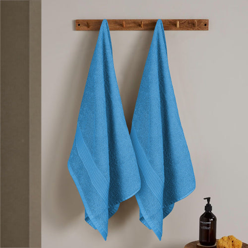 OLIVIA ROCCO Rhodes Towel Aqua 100% Cotton Hotel Quality Soft Super Absorbent Hand Towels