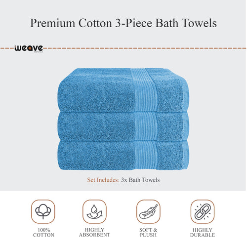 OLIVIA ROCCO Rhodes Towel Aqua 100% Cotton Hotel Quality Soft Super Absorbent Hand Towels