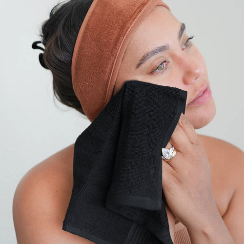 OLIVIA ROCCO Rhodes Towel Black 100% Cotton Hotel Quality Super Absorbent Hand Towels