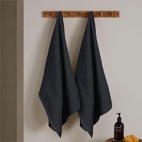 OLIVIA ROCCO Rhodes Towel Black 100% Cotton Hotel Quality Super Absorbent Hand Towels