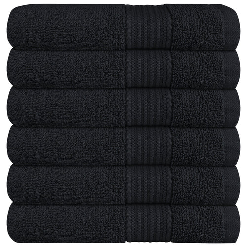 OLIVIA ROCCO Rhodes Towel Black 100% Cotton Hotel Quality Super Absorbent Hand Towels