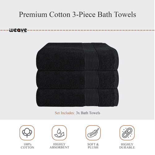 OLIVIA ROCCO Rhodes Towel Black 100% Cotton Hotel Quality Super Absorbent Hand Towels