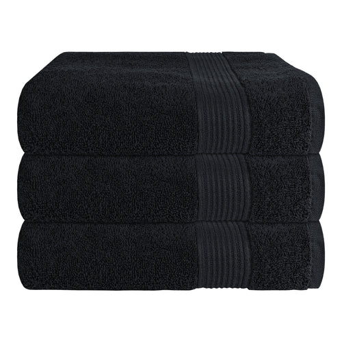OLIVIA ROCCO Rhodes Towel Black 100% Cotton Hotel Quality Super Absorbent Hand Towels