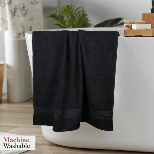 OLIVIA ROCCO Rhodes Towel Black 100% Cotton Hotel Quality Super Absorbent Hand Towels