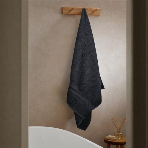 OLIVIA ROCCO Rhodes Towel Black 100% Cotton Hotel Quality Super Absorbent Hand Towels