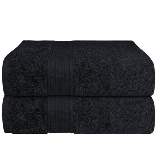 OLIVIA ROCCO Rhodes Towel Black 100% Cotton Hotel Quality Super Absorbent Hand Towels