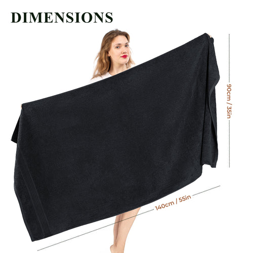 OLIVIA ROCCO Rhodes Towel Black 100% Cotton Hotel Quality Super Absorbent Hand Towels