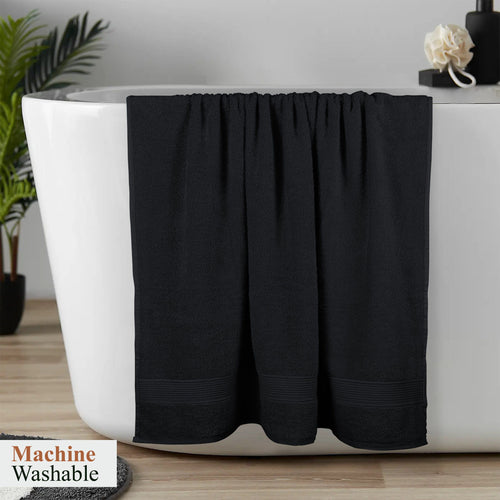 OLIVIA ROCCO Rhodes Towel Black 100% Cotton Hotel Quality Super Absorbent Hand Towels