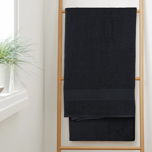 OLIVIA ROCCO Rhodes Towel Black 100% Cotton Hotel Quality Super Absorbent Hand Towels
