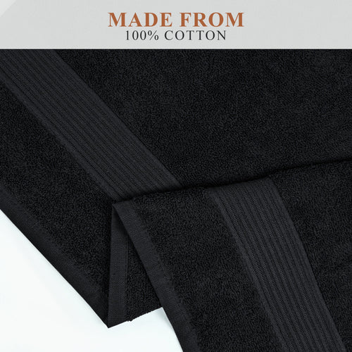 OLIVIA ROCCO Rhodes Towel Black 100% Cotton Hotel Quality Super Absorbent Hand Towels