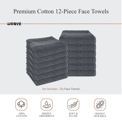 OLIVIA ROCCO Rhodes Towel Grey 100% Cotton Hotel Quality Soft Super Absorbent Hand Bath