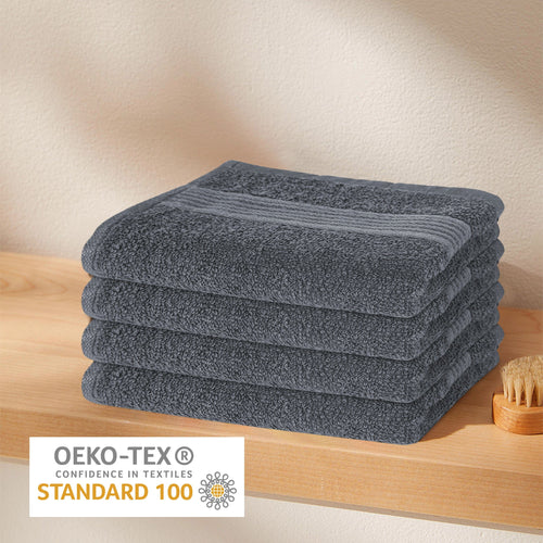 OLIVIA ROCCO Rhodes Towel Grey 100% Cotton Hotel Quality Soft Super Absorbent Hand Bath
