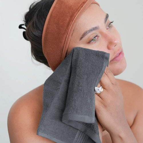 OLIVIA ROCCO Rhodes Towel Grey 100% Cotton Hotel Quality Soft Super Absorbent Hand Bath