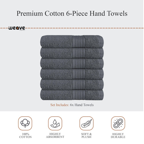 OLIVIA ROCCO Rhodes Towel Grey 100% Cotton Hotel Quality Soft Super Absorbent Hand Bath
