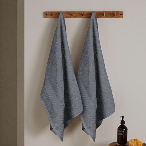 OLIVIA ROCCO Rhodes Towel Grey 100% Cotton Hotel Quality Soft Super Absorbent Hand Bath
