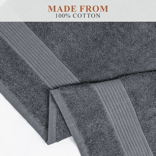 OLIVIA ROCCO Rhodes Towel Grey 100% Cotton Hotel Quality Soft Super Absorbent Hand Bath