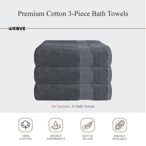 OLIVIA ROCCO Rhodes Towel Grey 100% Cotton Hotel Quality Soft Super Absorbent Hand Bath
