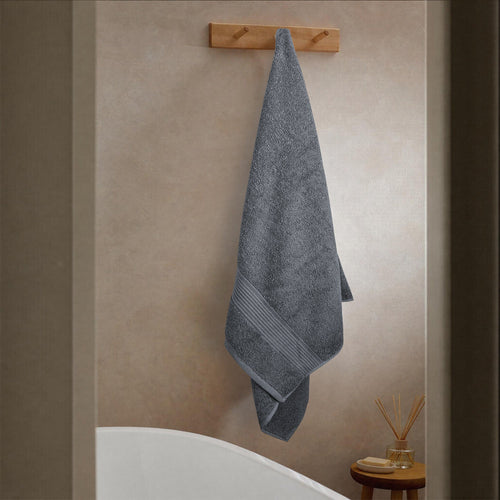 OLIVIA ROCCO Rhodes Towel Grey 100% Cotton Hotel Quality Soft Super Absorbent Hand Bath