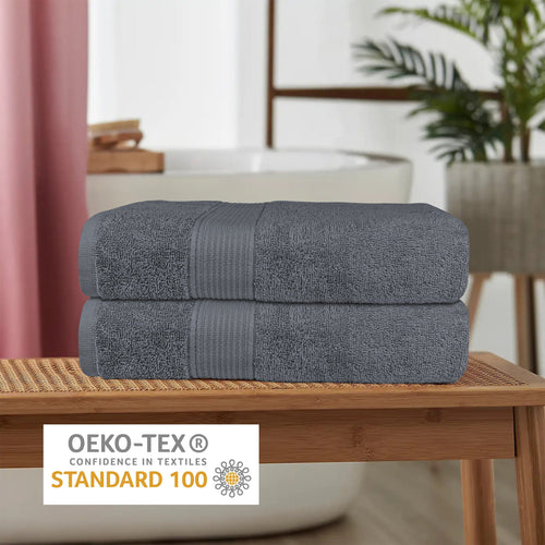 OLIVIA ROCCO Rhodes Towel Grey 100% Cotton Hotel Quality Soft Super Absorbent Hand Bath
