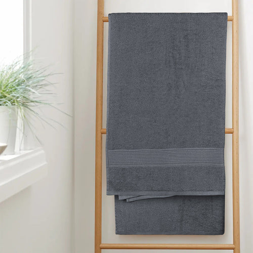 OLIVIA ROCCO Rhodes Towel Grey 100% Cotton Hotel Quality Soft Super Absorbent Hand Bath